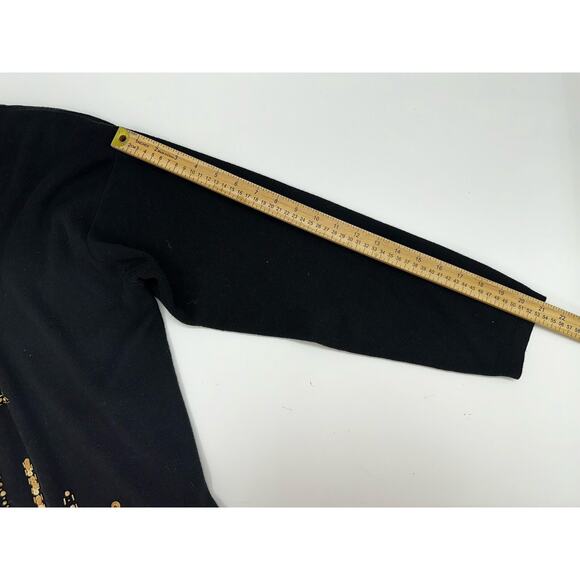 IB Diffusion Womens Sweater Size Medium Black Beaded Sequin Design Vintage - Picture 8 of 10